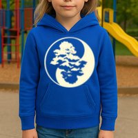 Cool Yin And Yang Circle With Trees Forest Harmony Yin Yang Gift Kids Hoodie