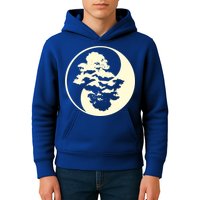 Cool Yin And Yang Circle With Trees Forest Harmony Yin Yang Gift Kids Hoodie
