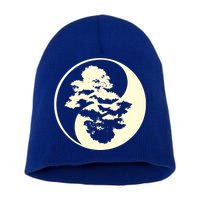 Cool Yin And Yang Circle With Trees Forest Harmony Yin Yang Gift Short Acrylic Beanie