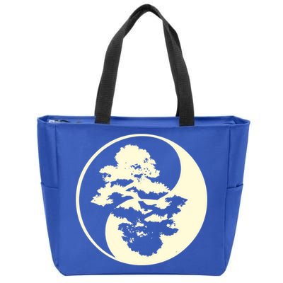 Cool Yin And Yang Circle With Trees Forest Harmony Yin Yang Gift Zip Tote Bag