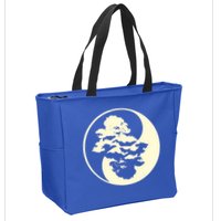 Cool Yin And Yang Circle With Trees Forest Harmony Yin Yang Gift Zip Tote Bag