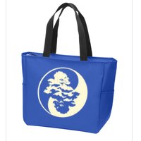 Cool Yin And Yang Circle With Trees Forest Harmony Yin Yang Gift Zip Tote Bag