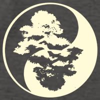 Cool Yin And Yang Circle With Trees Forest Harmony Yin Yang Gift Vector Backpack