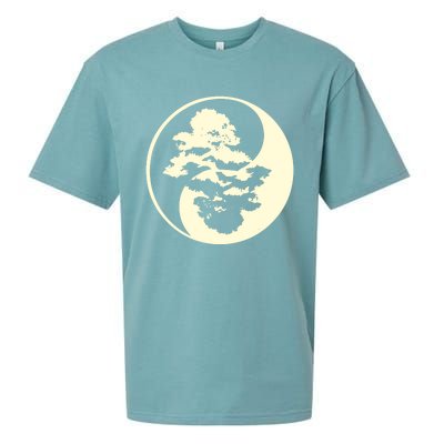 Cool Yin And Yang Circle With Trees Forest Harmony Yin Yang Gift Sueded Cloud Jersey T-Shirt