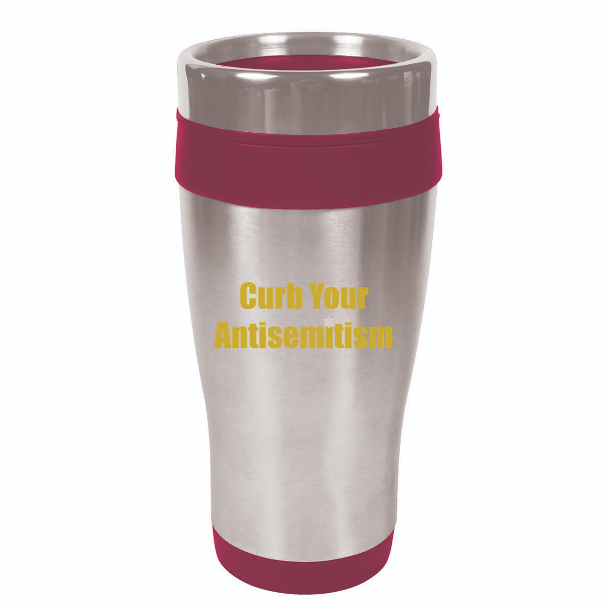 Curb Your Antisemitism Support Israel 16oz Travel Tumbler
