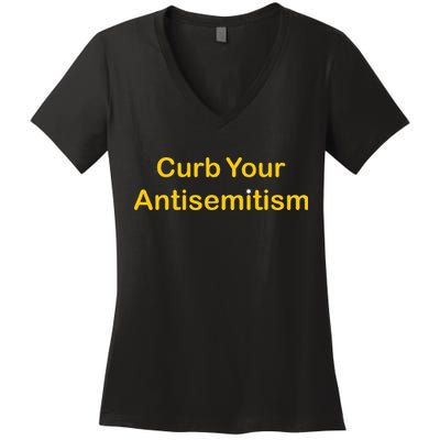 Curb Your Antisemitism Stand Against Hate And Discrimination Women's V-Neck T-Shirt