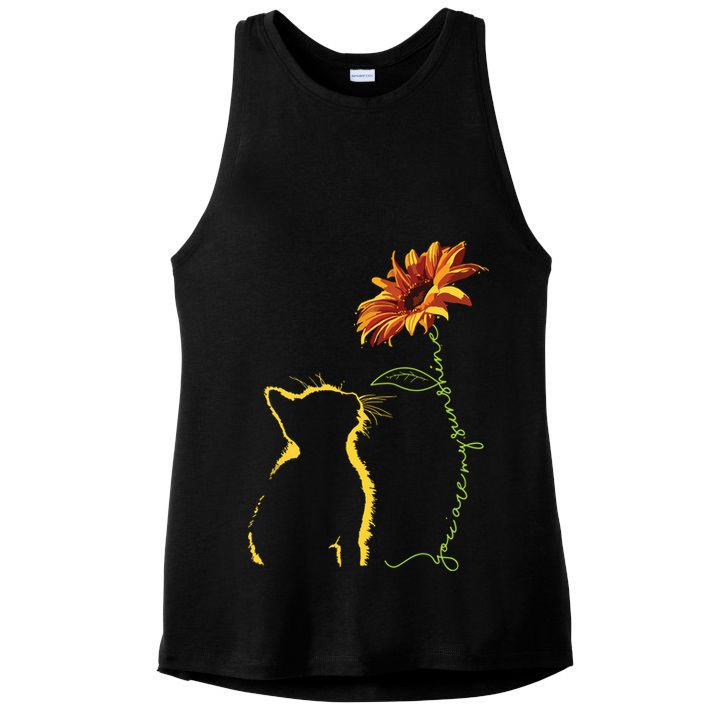 Cat You Are My Sunshine Cats Gift Ladies PosiCharge Tri-Blend Wicking Tank