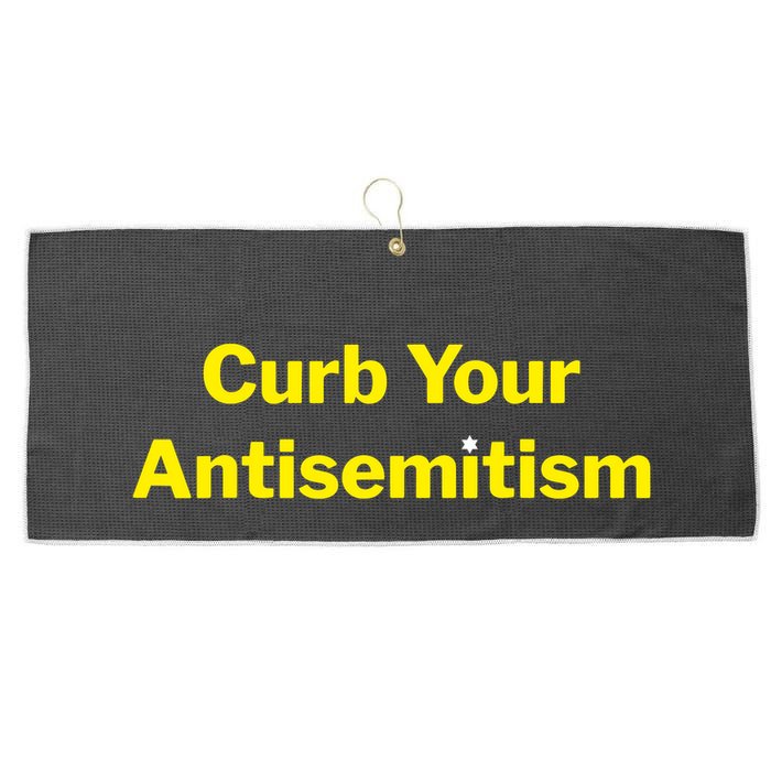 Curb Your Antisemitism Stand Against Hate And Discrimination Large Microfiber Waffle Golf Towel