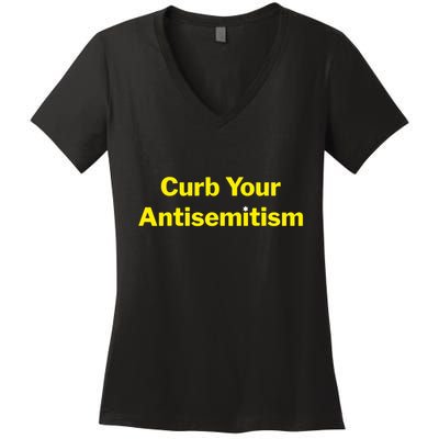 Curb Your Antisemitism Stand Against Hate And Discrimination Women's V-Neck T-Shirt