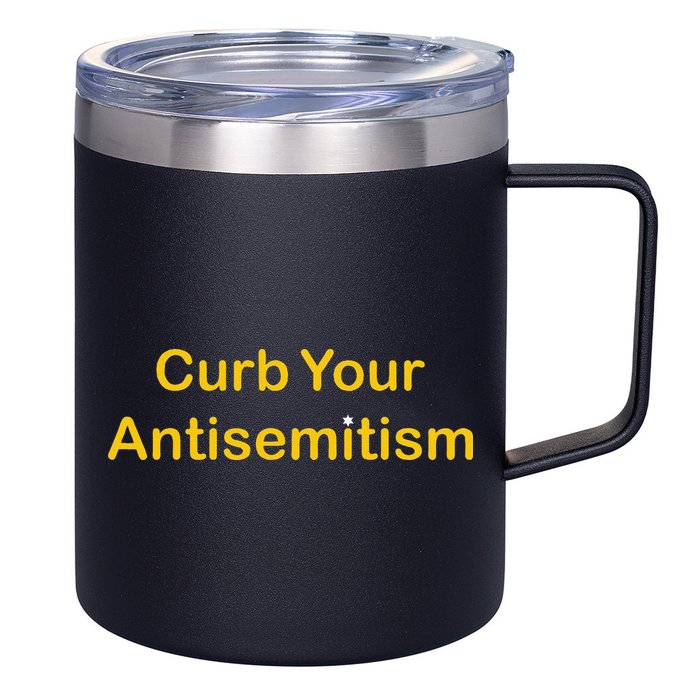 Curb Your Antisemitism Stand Against Hate And Discrimination 12oz Stainless Steel Coffee Mug