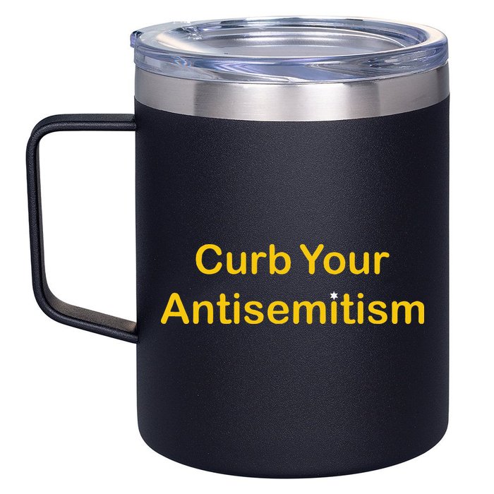 Curb Your Antisemitism Stand Against Hate And Discrimination 12oz Stainless Steel Coffee Mug