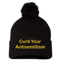 Curb Your Antisemitism Stand Against Hate And Discrimination Pom Pom 12in Knit Beanie