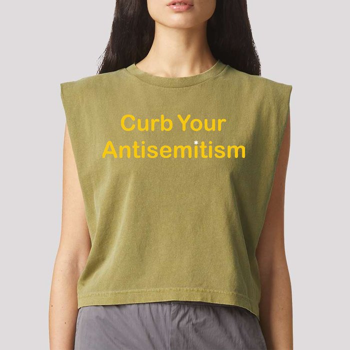 Curb Your Antisemitism Stand Against Hate And Discrimination Garment-Dyed Women's Muscle Tee