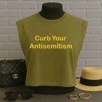 Curb Your Antisemitism Stand Against Hate And Discrimination Garment-Dyed Women's Muscle Tee