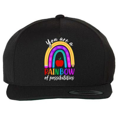 Cute You Are A Rainbow Of Possiblities Back To School Rainbow Wool Snapback Cap