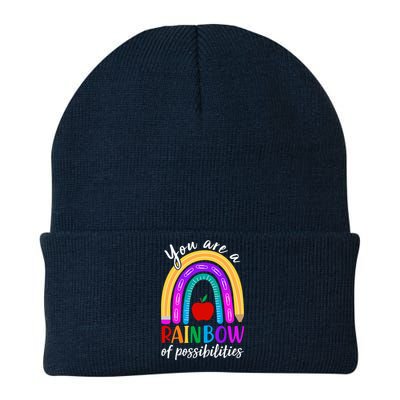 Cute You Are A Rainbow Of Possiblities Back To School Rainbow Knit Cap Winter Beanie