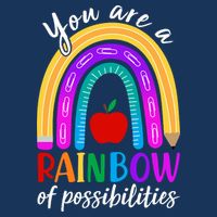 Cute You Are A Rainbow Of Possiblities Back To School Rainbow Flat Bill Trucker Hat
