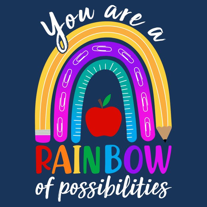 Cute You Are A Rainbow Of Possiblities Back To School Rainbow Flat Bill Trucker Hat