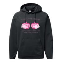 Check Your Boobs Mine Tried To Kill Me Breast Cancer Pumpkin Performance Fleece Hoodie