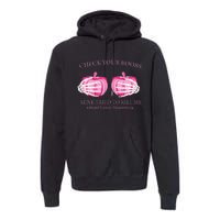 Check Your Boobs Mine Tried To Kill Me Breast Cancer Pumpkin Premium Hoodie