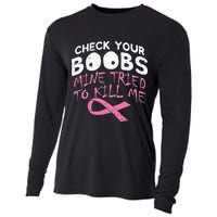 Check Your Boobs Mine Tried To Kill Me Cooling Performance Long Sleeve Crew