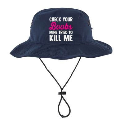Check Your Boobs Mine Tried To Kill Me Bucket Hat