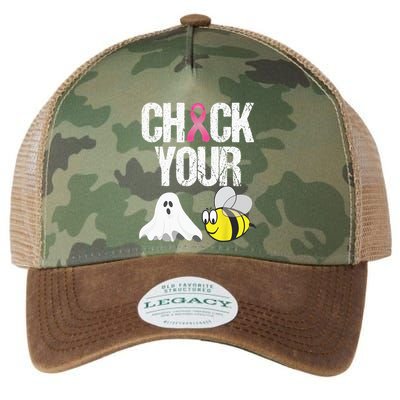 Check Your Boo Bees Funny Breast Cancer Halloween Gift Legacy Tie Dye Trucker Hat