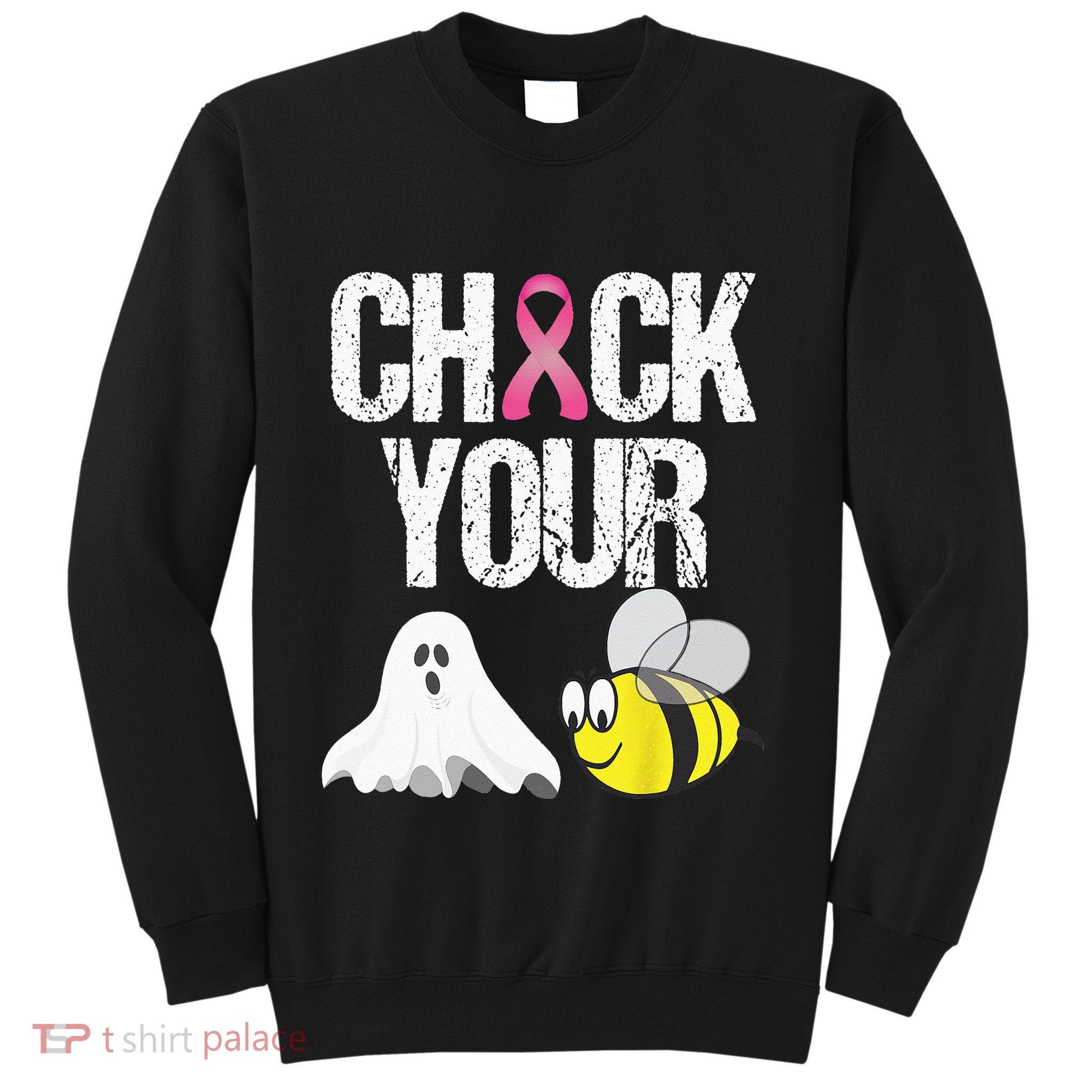 Check Your Boo Bees Funny Breast Cancer Halloween Gift Sweatshirt