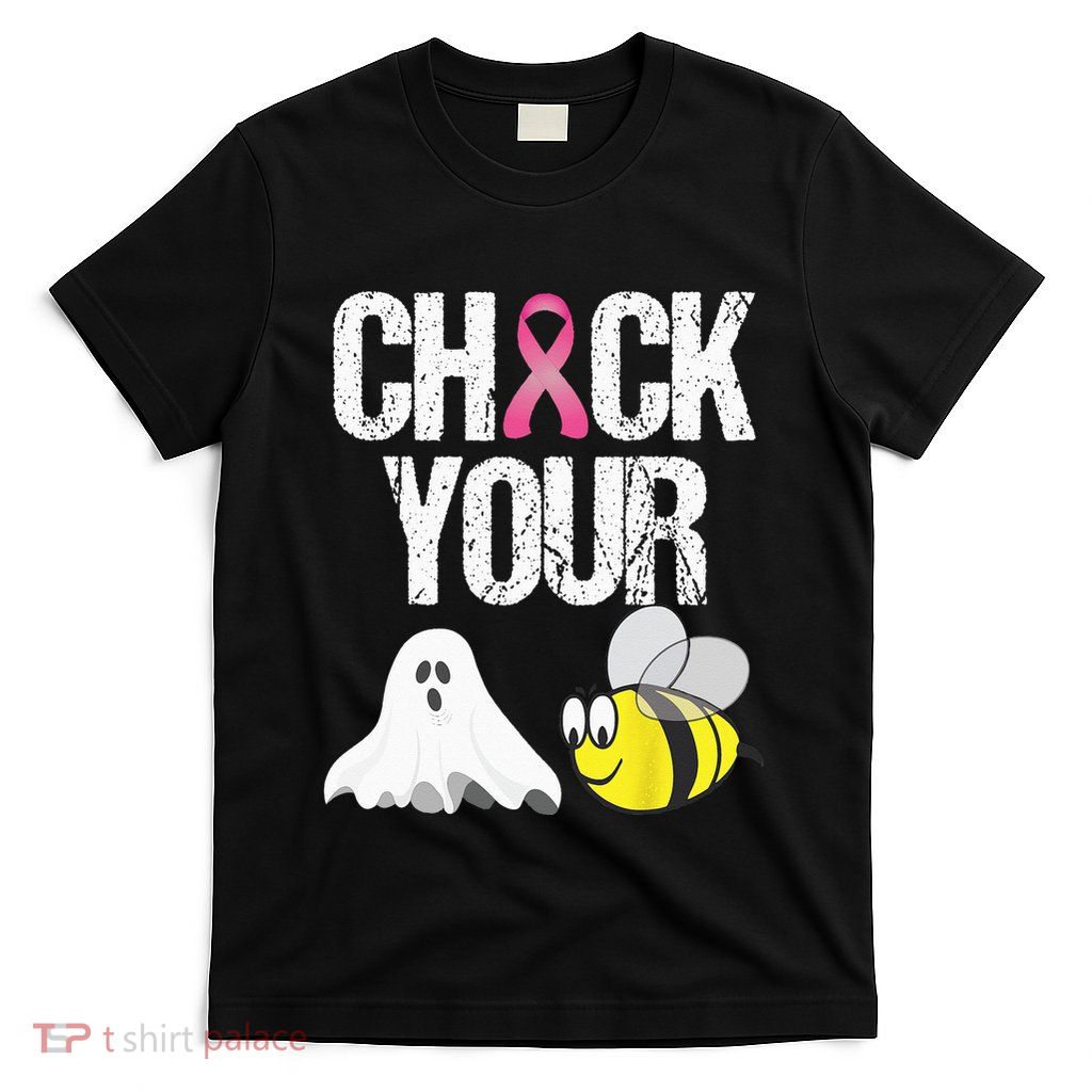Check Your Boo Bees Funny Breast Cancer Halloween Gift T-Shirt