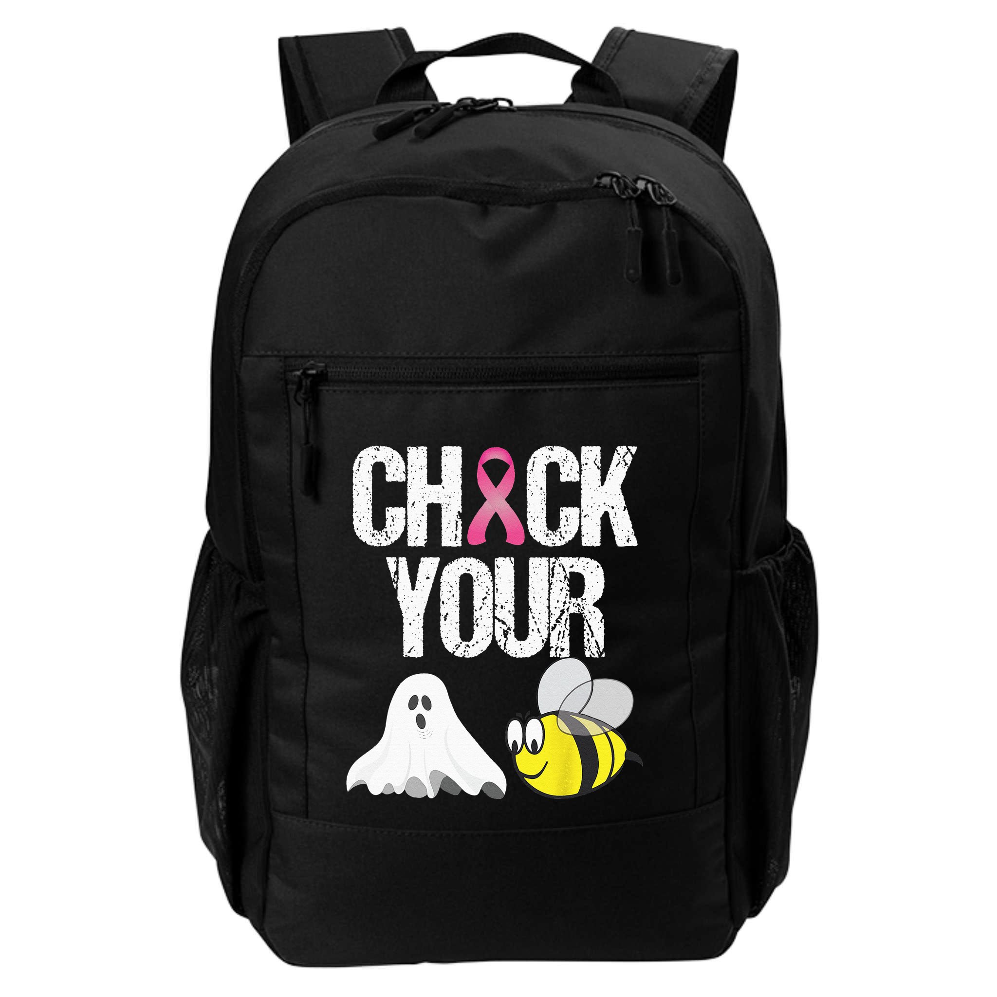 Check Your Boo Bees Funny Breast Cancer Halloween Gift Backpack