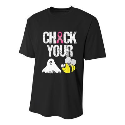Check Your Boo Bees Funny Breast Cancer Halloween Gift Youth Performance Sprint T-Shirt