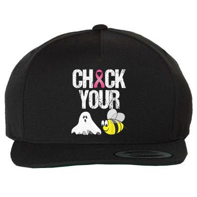 Check Your Boo Bees Funny Breast Cancer Halloween Gift Wool Snapback Cap
