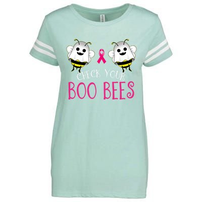 Check Your Boo Bees Funny Breast Cancer Halloween Enza Ladies Jersey Football T-Shirt