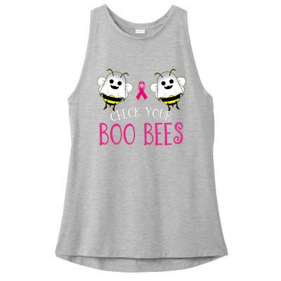 Check Your Boo Bees Funny Breast Cancer Halloween Ladies PosiCharge Tri-Blend Wicking Tank