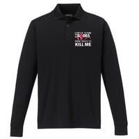 Check Your Boobs Mine Tried To Kill Me Breast Cancer Warrior Design Performance Long Sleeve Polo