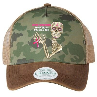 Check Your Boobs Skeleton Hand Breast Cancer Awareness Gifts Legacy Tie Dye Trucker Hat