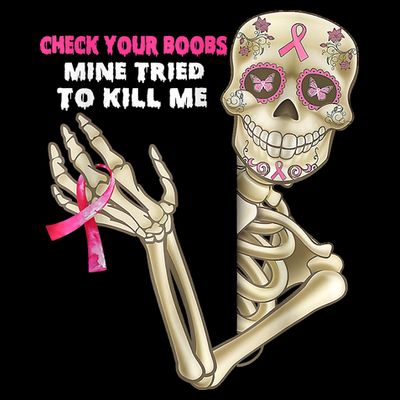 Check Your Boobs Skeleton Hand Breast Cancer Awareness Gifts T-Shirt