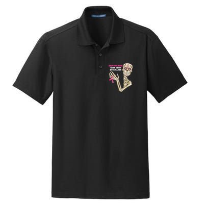 Check Your Boobs Skeleton Hand Breast Cancer Awareness Gifts Dry Zone Grid Polo