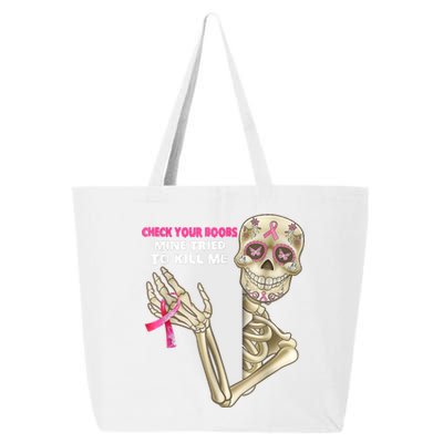 Check Your Boobs Skeleton Hand Breast Cancer Awareness Gifts 25L Jumbo Tote