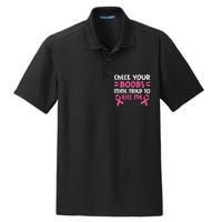 Check Your Boobs Mine Tried To Kill Me Pink Ribbon Dry Zone Grid Polo