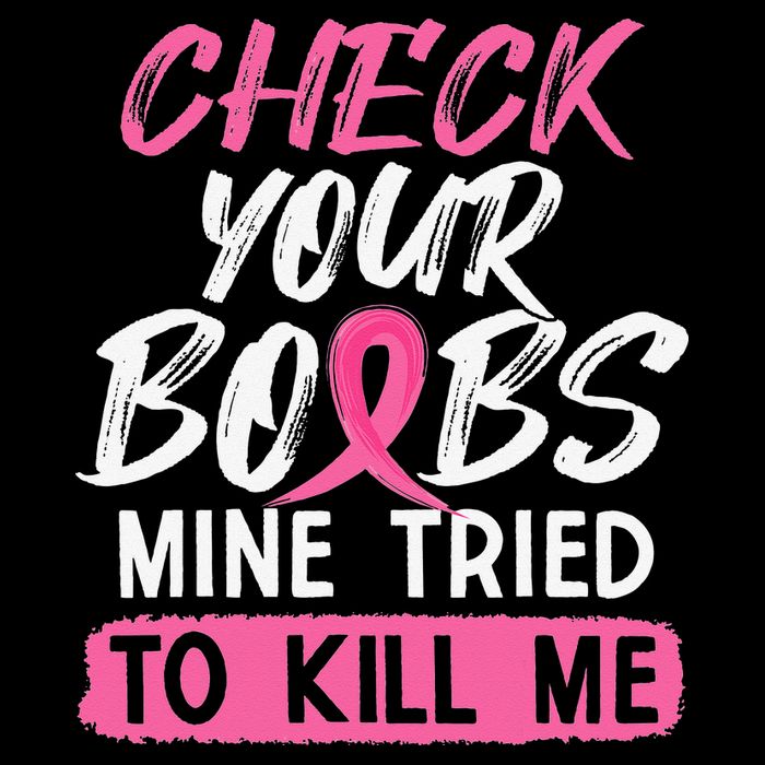 Check Your Boobs Mine Tried To Kill Me Breast Cancer Warrior Cooling Performance Crew T-Shirt