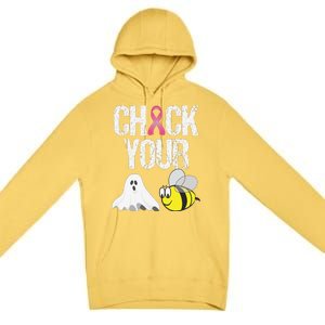 Check Your Boo Bees Funny Breast Cancer Halloween Gift Premium Pullover Hoodie