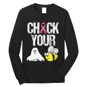 Check Your Boo Bees Funny Breast Cancer Halloween Gift Long Sleeve Shirt