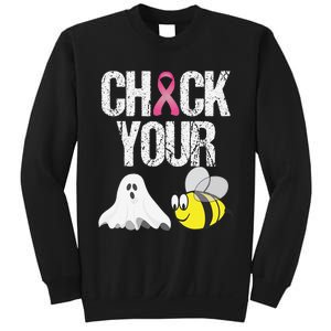 Check Your Boo Bees Funny Breast Cancer Halloween Gift Sweatshirt