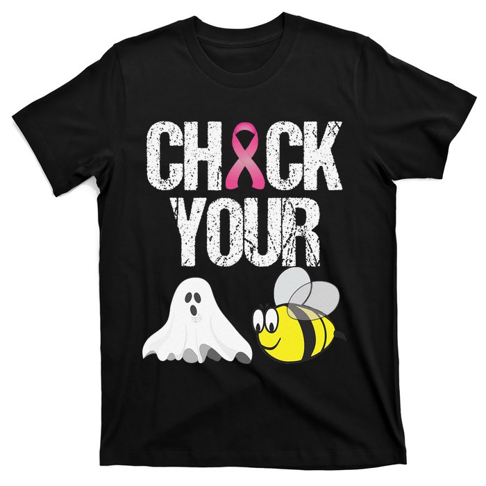 Check Your Boo Bees Funny Breast Cancer Halloween Gift T-Shirt