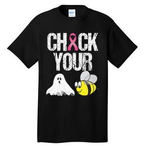 Check Your Boo Bees Funny Breast Cancer Halloween Gift Tall T-Shirt