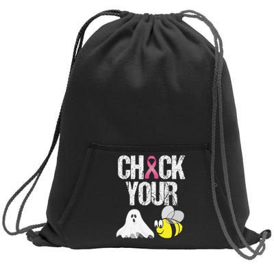 Check Your Boo Bees Funny Breast Cancer Halloween Gift Sweatshirt Cinch Pack Bag