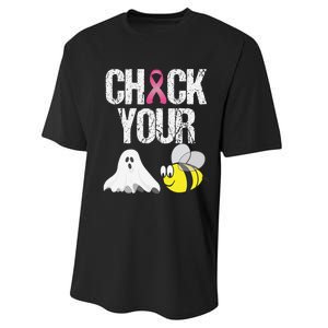 Check Your Boo Bees Funny Breast Cancer Halloween Gift Performance Sprint T-Shirt