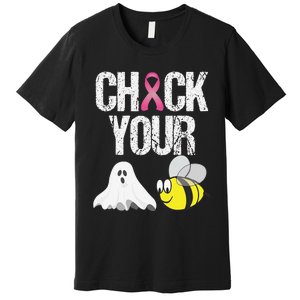 Check Your Boo Bees Funny Breast Cancer Halloween Gift Premium T-Shirt