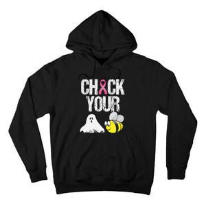 Check Your Boo Bees Funny Breast Cancer Halloween Gift Tall Hoodie